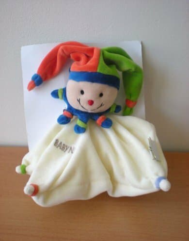 Recherche doudou arlequin clown baby nat