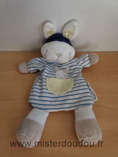 Sergent major Lapin Raye blanc bleu poche jaune - Très bon état