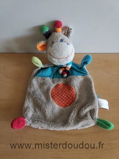 Nicotoy Vache Girafe gris bleu rond orange - Très bon état