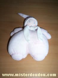 Nounours Poupée Rose écharpe blanche - Très bon état