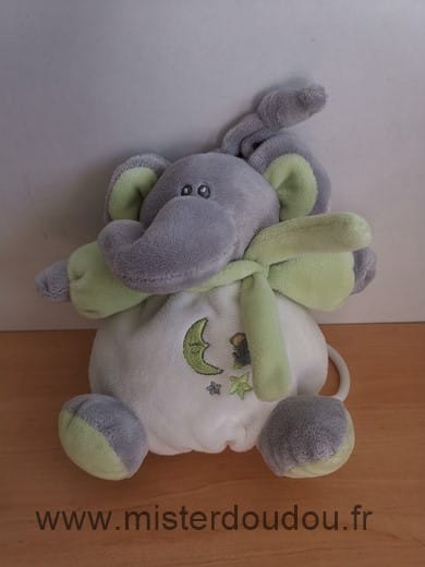 Eléphant Vert gris blanc lune etoile Marque Inconnue