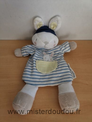 Lapin Raye blanc bleu poche jaune Sergent major