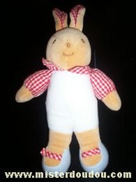 Lapin Beige et vichy rouge Takinou