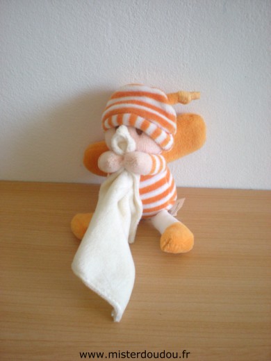 Marque Inconnue Abeille Rayé orange blanc avec mouchoir blanc - Très bon état