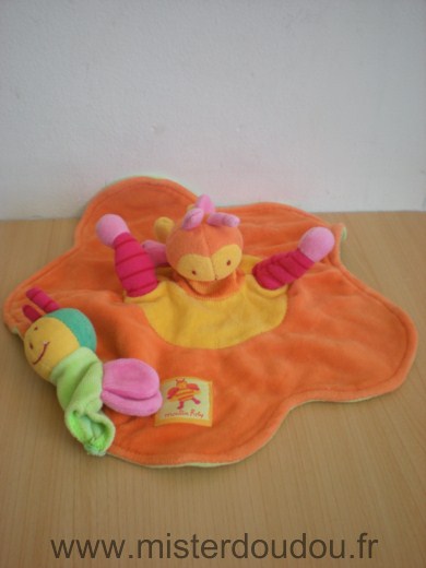 Moulin roty Abeille Louna orange jeune, dessous vert - Très bon état