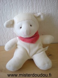 Marque Inconnue Agneau Mouton blanc foulard rouge - Très bon état