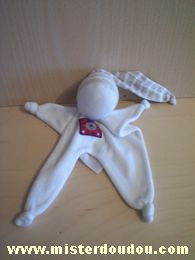 Marque Inconnue Bonhomme Blanc bonnet rayé beige blanc - Très bon état