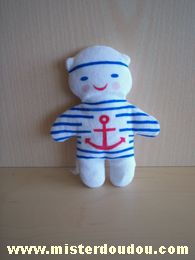 Marque Inconnue Bonhomme Blanc rayé bleu ancre rouge - Bon état