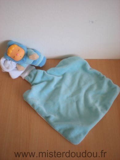 Marque Inconnue Bonhomme Bebe qui dort bleu mouchoir blanc bleu - Très bon état