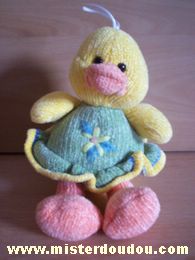 Gipsy Canard Jaune robe verte avec fleur sur le ventre - Très bon état