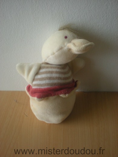 Moulin roty Canard Ecru beige bordeau - Très bon état