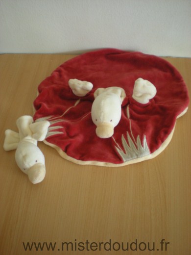 Moulin roty Canard Edouard sur nenuphar rouge beige - Très bon état