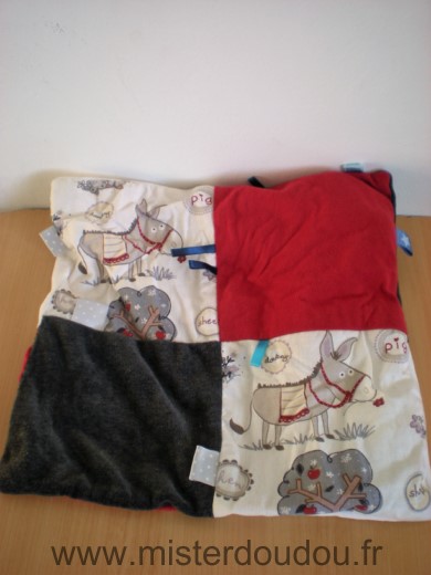 Marque Inconnue Carre Rouge gris blanc ane pommier donkey - Très bon état