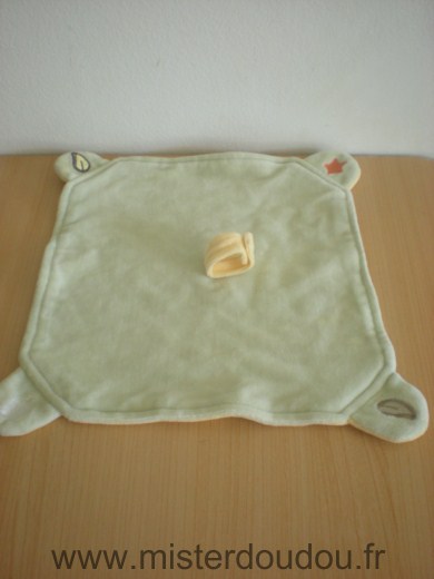 Marque Inconnue Carre Vert jaune etoile feuille attache pression - Très bon état