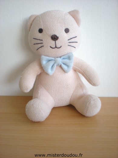 Luminou Chat Beige noeud bleu - Très bon état