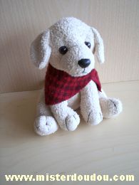 Marque Inconnue Chien Beige foulard rouge - Très bon état