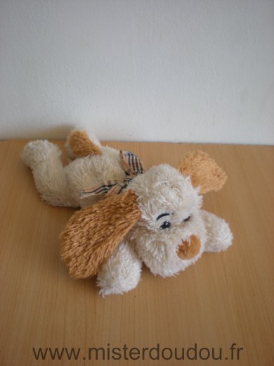 Cobico Chien Beige marron ruban carreau - Très bon état
