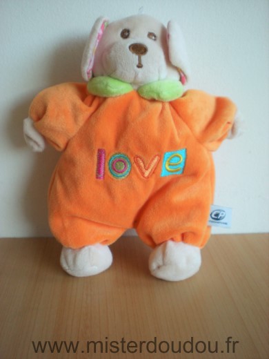 Cp international Chien Orange vert rose love - Très bon état