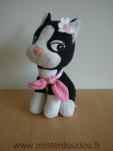 Gipsy Chien Rebecca bonbon noir blanc foulard rose coeur fleur blanche - Très bon état