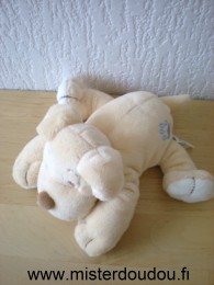 Jollybaby Chien Beige ventre écru empreinte patte bleue - Très bon état