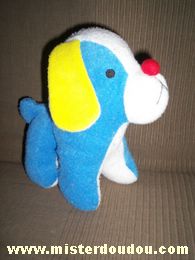 Marque Inconnue Chien Bleu blanc jaune nez rouge - Bon état