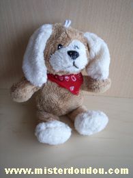 Marque Inconnue Chien Marron blanc bandana rouge - Très bon état