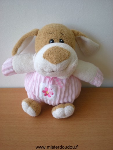 Marque Inconnue Chien Rose blanc beige fleur rose - Très bon état