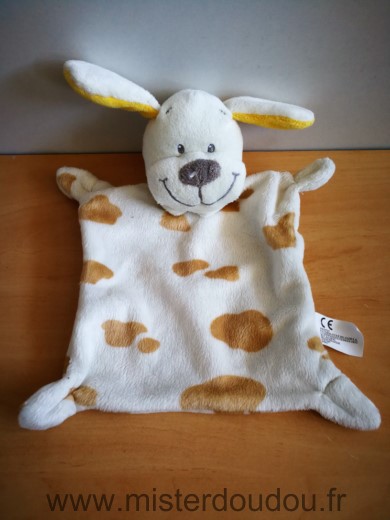 Nicotoy Chien Blanc taches beige jaune - Très bon état