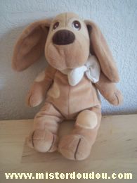 Priscilla larsen Chien Beige taches beiges claires noeud écru - Bon état