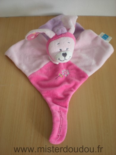 Tex Chien Rose mauve fleur dessous tissus points blanc orange - Très bon état