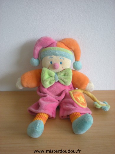 Jollybaby Clown Orange rose bleu vert - Très bon état