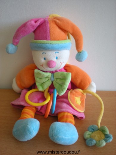 Jollybaby Clown Rose orange bleu vert - Très bon état