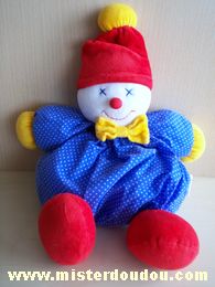 Marque Inconnue Clown Bleu points blanc bonnet rouge noeud jaune - Très bon état
