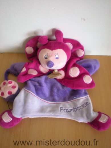 Doudou et compagnie Coccinelle Framboiselle mauve violet rose - Très bon état