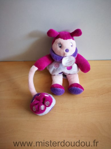 Doudou et compagnie Coccinelle Mauve rose viiolet - Très bon état