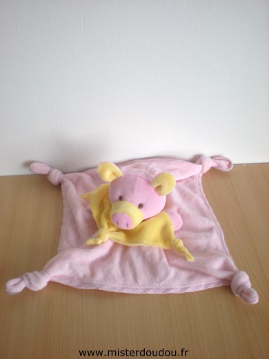 Marque Inconnue Cochon Tissus eponge rose jaune - Très bon état
