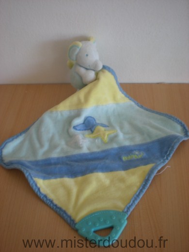 Baby sun Eléphant Bleu jaune blanc anneau dentaire - Très bon état