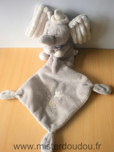 Disney Eléphant Dumbo gris beige mouchoir etoiles - Très bon état