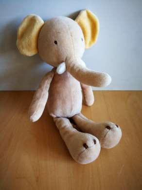 Moulin roty Eléphant Beige jaune les loustics - Très bon état
