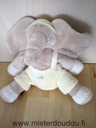 Noukie s Eléphant Beige salopette jaune - Très bon état