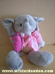 Marque Inconnue Eléphant Gris habit rose coussin rose - Très bon état