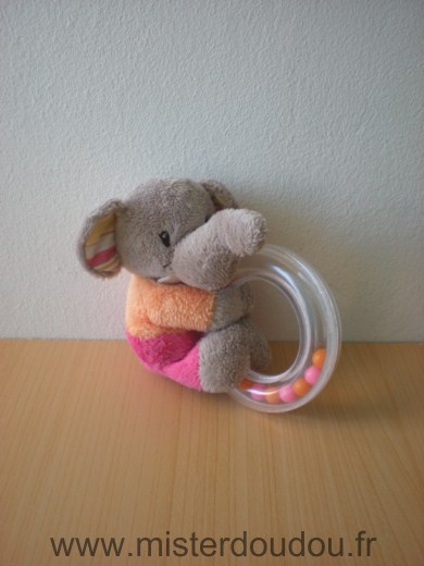 Marque Inconnue Eléphant Gris orange rose - Très bon état
