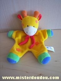 Baby sun Girafe Jaune écharpe rouge , orange vert bleu - Très bon état