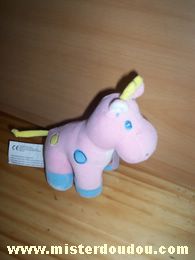 Calin et bisous Girafe Rose bleu jaune - Très bon état