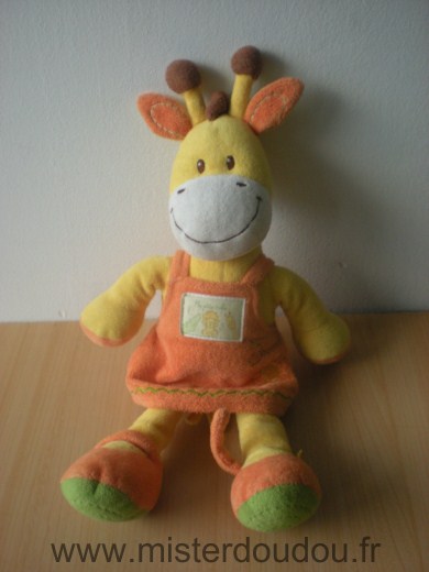 Kiabi baby Girafe Ma petite tribu, jaune robe orange - Etat moyen