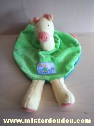 Moulin roty Girafe Vert jaune orange fleur rose - Très bon état
