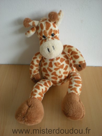 Marque Inconnue Girafe Ecru taches marron billes noires pour les yeux - Très bon état