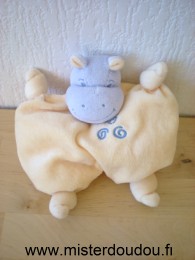 Jollybaby Hippopotame Jaune mauve 3 spirales brodées - Très bon état