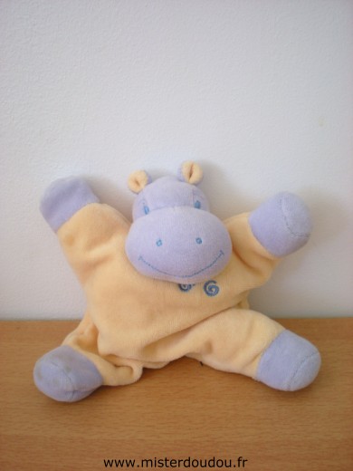 Jollybaby Hippopotame Jaune violet 3 spirales - Très bon état