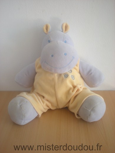 Jollybaby Hippopotame Mauve salopette jaune - Très bon état